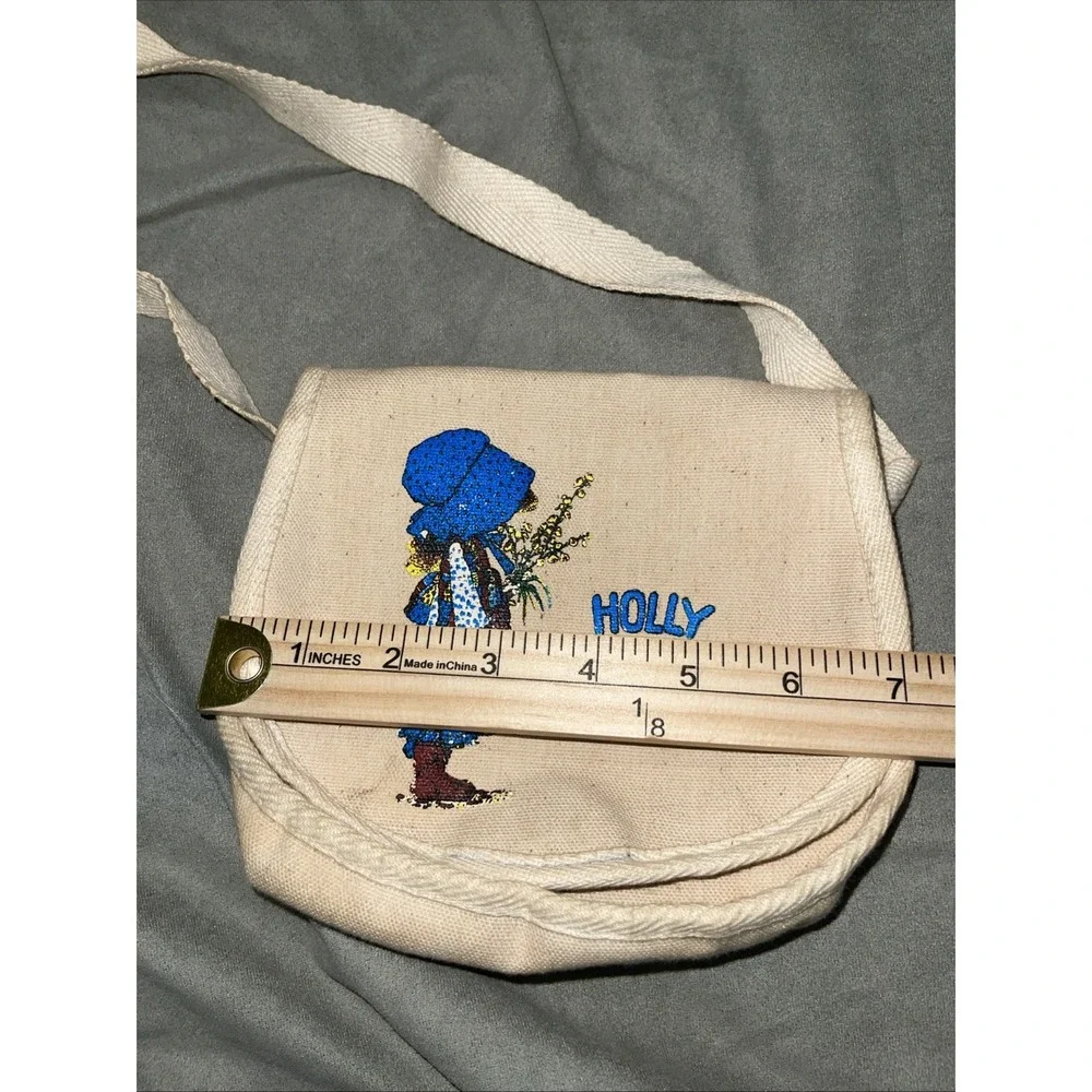 Vintage Holly Hobbie Canvas Shoulder Purse Snap Closure American Greetings 1970s